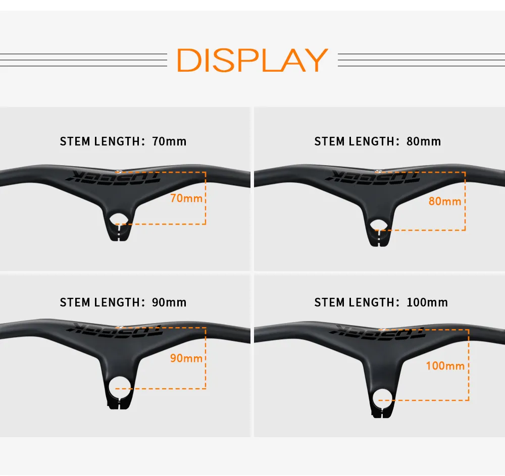TOSEEK Integrated Carbon MTB Handlebar With Stem, 28.6mm/17