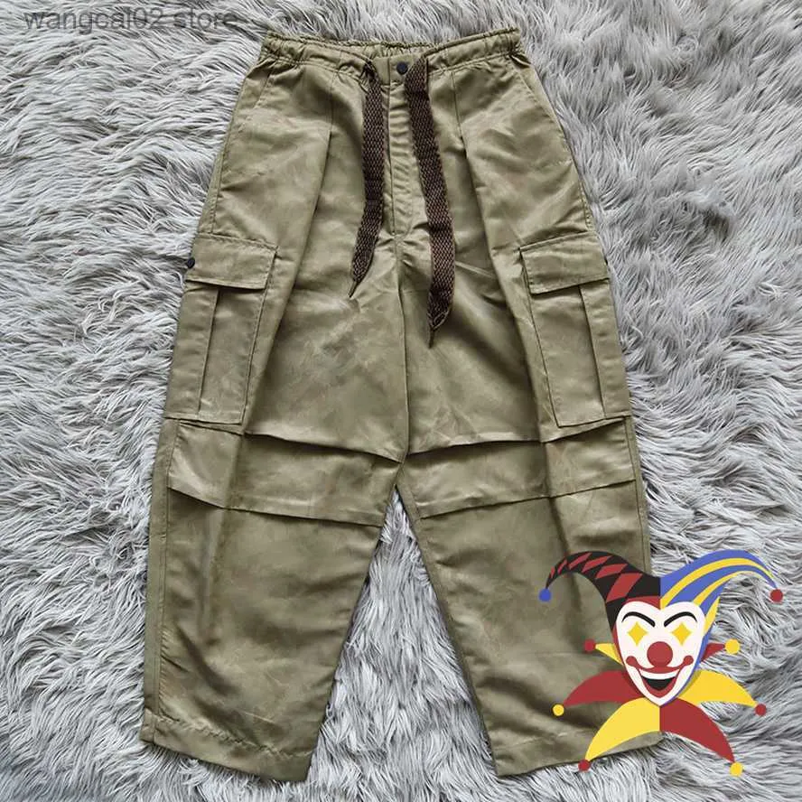 Men's Pants Kapital Kountry Pants Men Women Army Green Camouflage Cargo Pants Elastic Drawstring Casual Trousers T230602