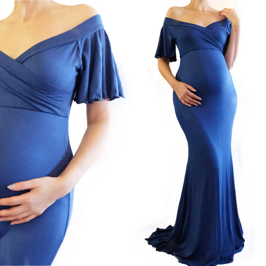 Maternity Dresses Pregnant women's clothing women's wrap pleated maternity clothing solid color short sleeves V-neck loose fitting dress G220602