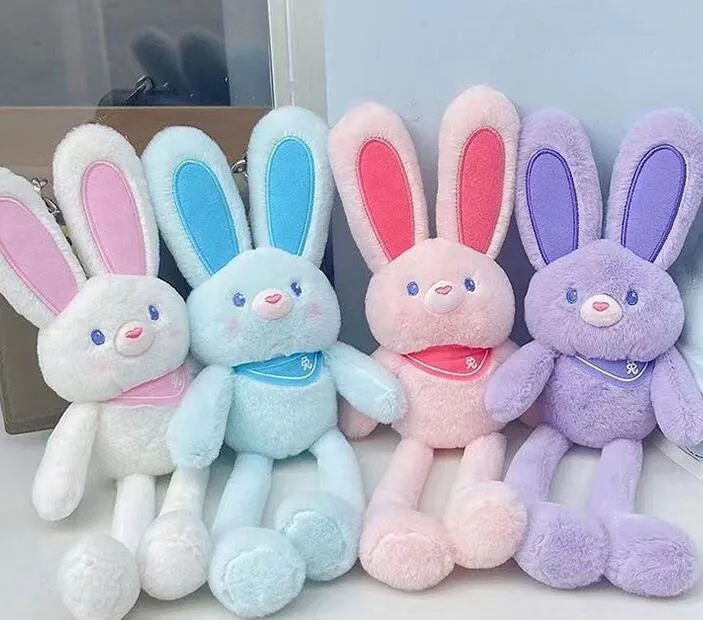 Pulling Rabbit Plush Toy Pendant Pulling Rabbit Doll Bag Decoration Long Ear Rabbit