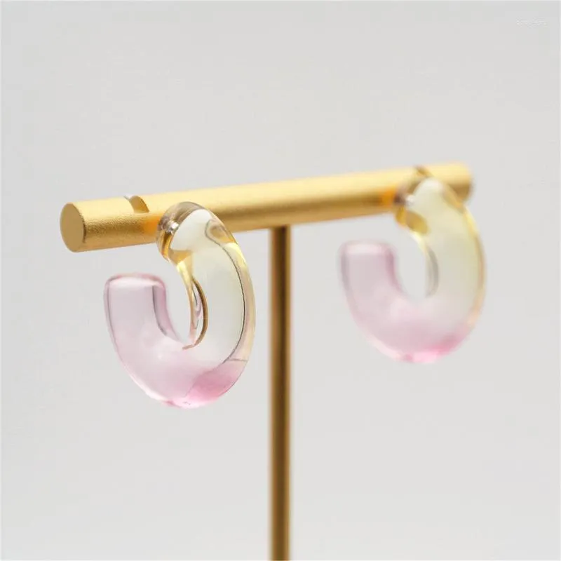 Boucles d'oreilles créoles UJBOX vente en gros petit gros acrylique multicolore exquis pour les femmes