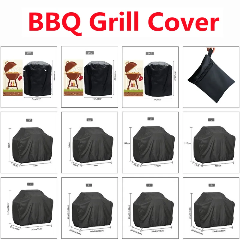 BBQ Tools Accessories BBQ Grill Barbeque Cover Anti-Doust Waterproof Weber Heavy Duty Charbroil BBQ Cover Outdoor Rain Protective Barbecue Cover 29Size 230601