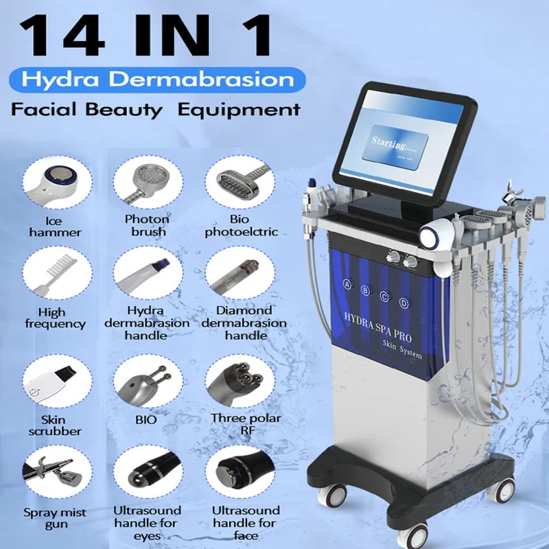 Hydra Moisturizing Machine Diamond Dermabrasion Hydrofacial Skin Care Firming Hydradermabrasion LED BIO Ultrasound Therapy Radio Freqency Machine