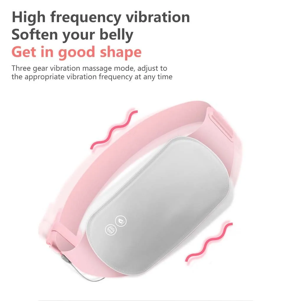 Foot Massager Belts Heated Electronic Warm Adjustable Temperature Heating Pad Women Waist Light Health Care Lower Back Vibration Therapy Pink 230602