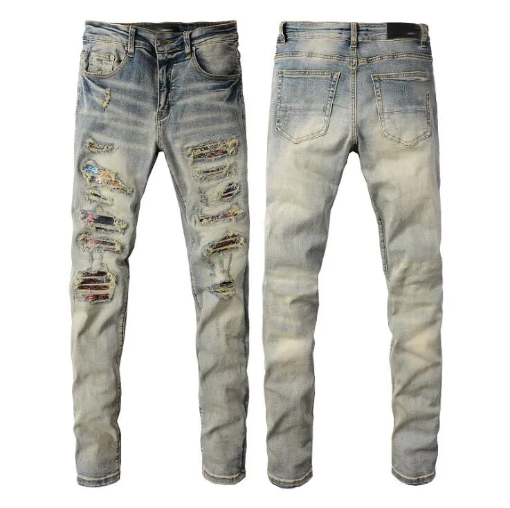 2023mens Designer Jeans Distressed Ripped Biker Slim Fit Moto Denim pour Hommes Mode Jean Mans Pantalon