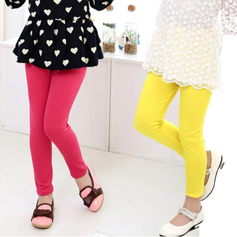 Spring Autumn Children Girls Cute Printed Flower Leggings Fashion Kids Pants  2-14 Y