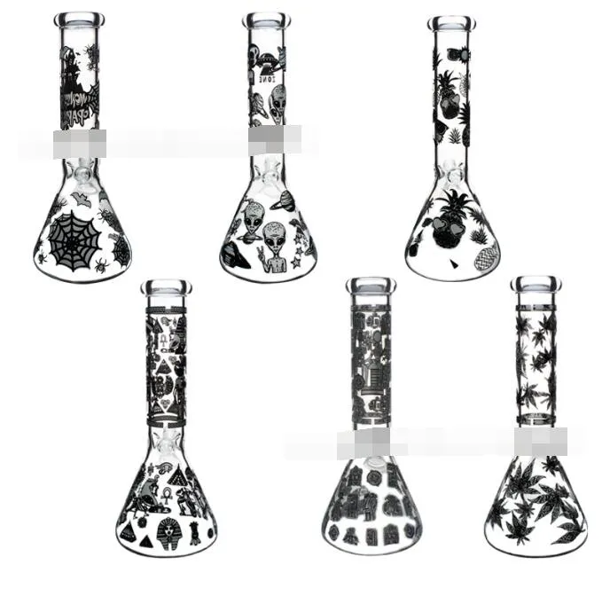 Neueste Glas Shisha Flasche Wasser Bong 25 cm 9,8 Zoll Höhe Mehrere Stile Weibliche Schüssel Hand Heady Pyrex Löffel Öl Nagel Adapter Rauchen Rohr Rigs