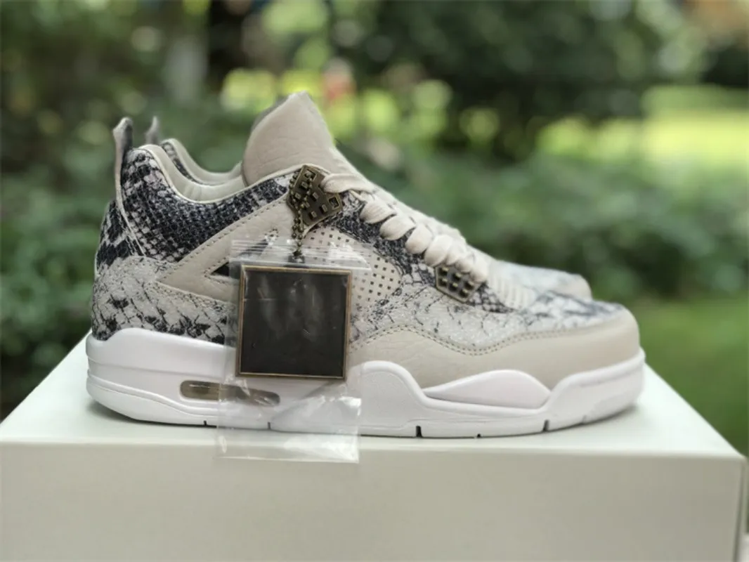 Jumpman 4 White Snakeskin 4s Grey Basketball Shoes Outdoor