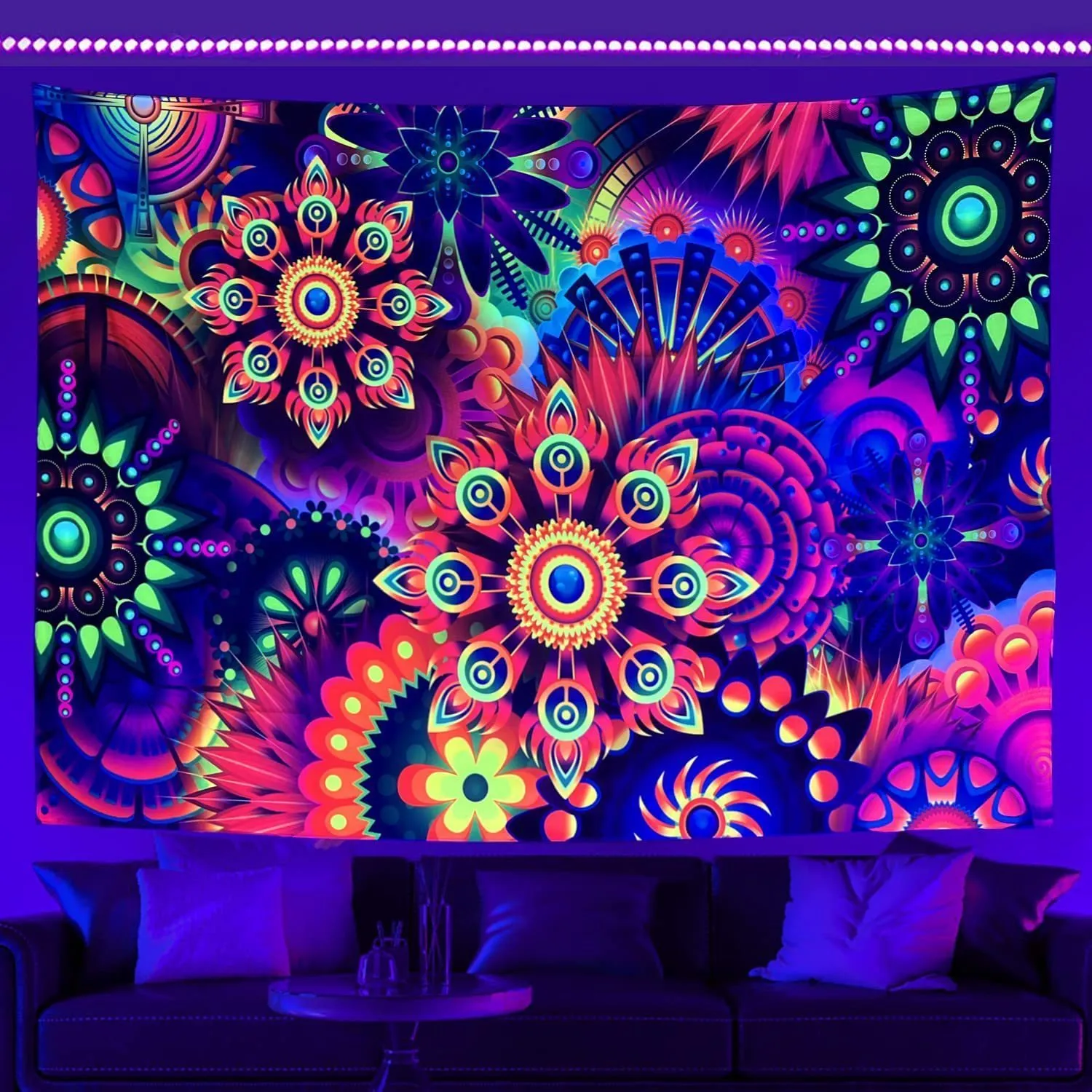 Van Gogh Star Sky Fluorescent Psychedelic Tapestry Amazon