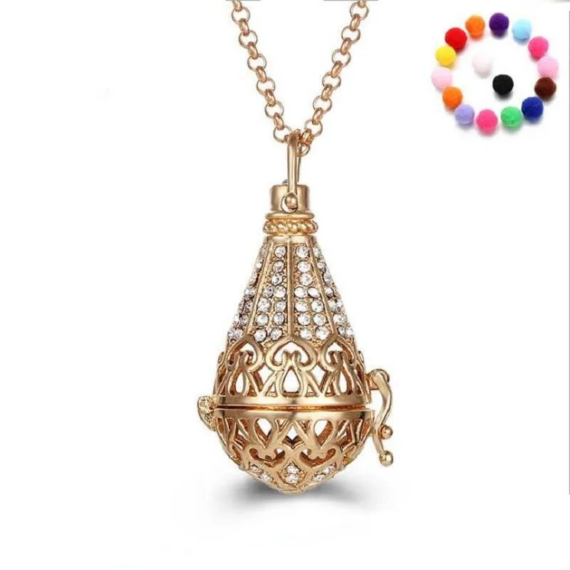 LACKETS Bell Pearl Accessories Necklace Locket Essential Oil Diffuser Halsband Hål ut burhänge Drop Leverans smycken Pendant DHNW8