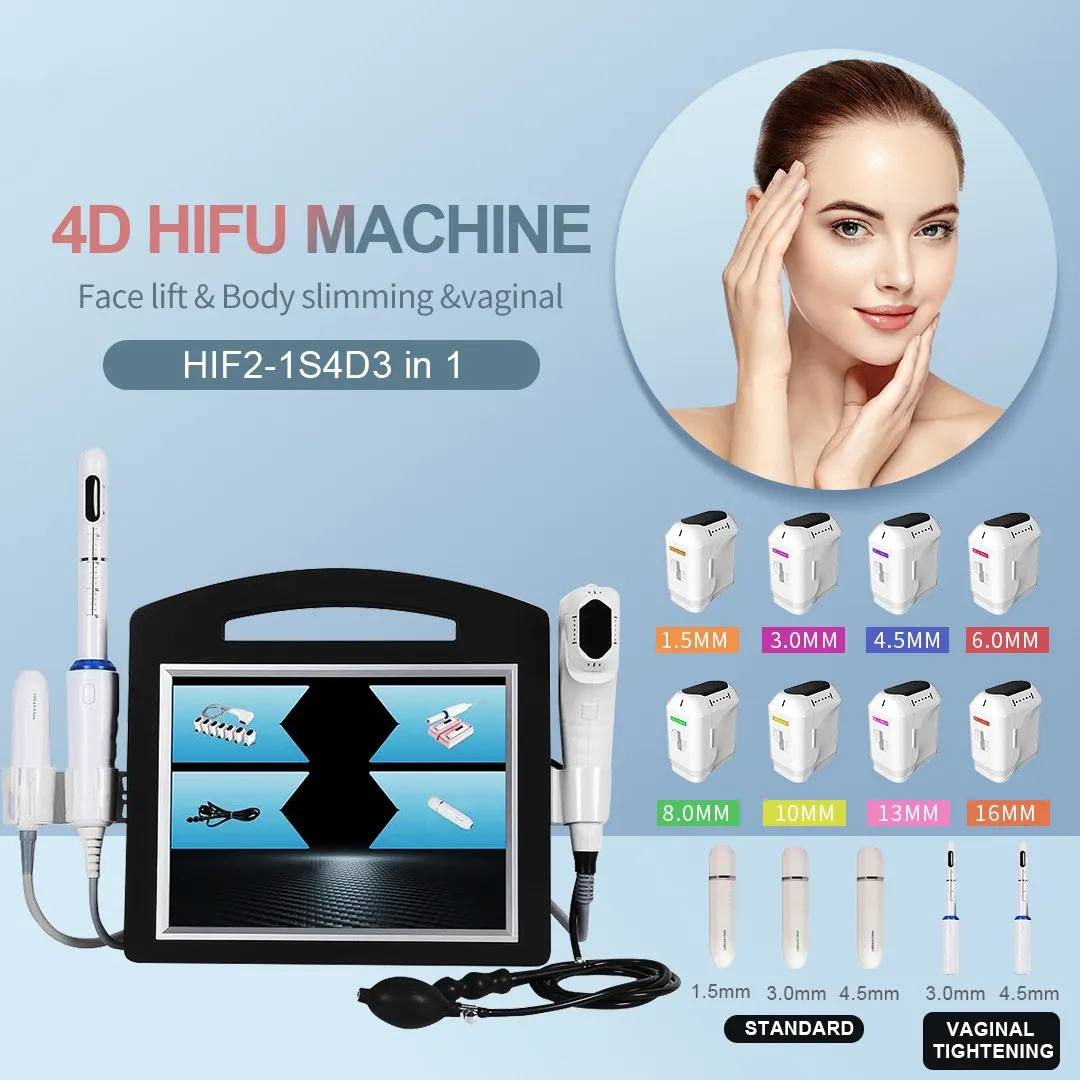 3 I 1 4D Radar Caring HIFU Machine Vaginal Drawing för hudsträngning rynka borttagning Ansiktskroppen Slimming