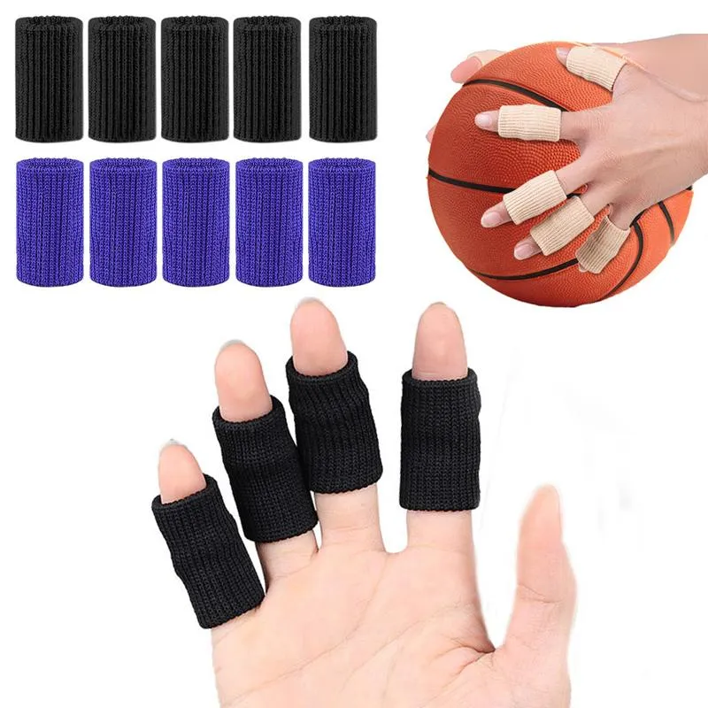 Coussinets 10/11 pièces manchons de doigt de sport élastiques soutien de l'arthrite garde de doigt en plein air basket-ball volley-ball Support de Protection des doigts