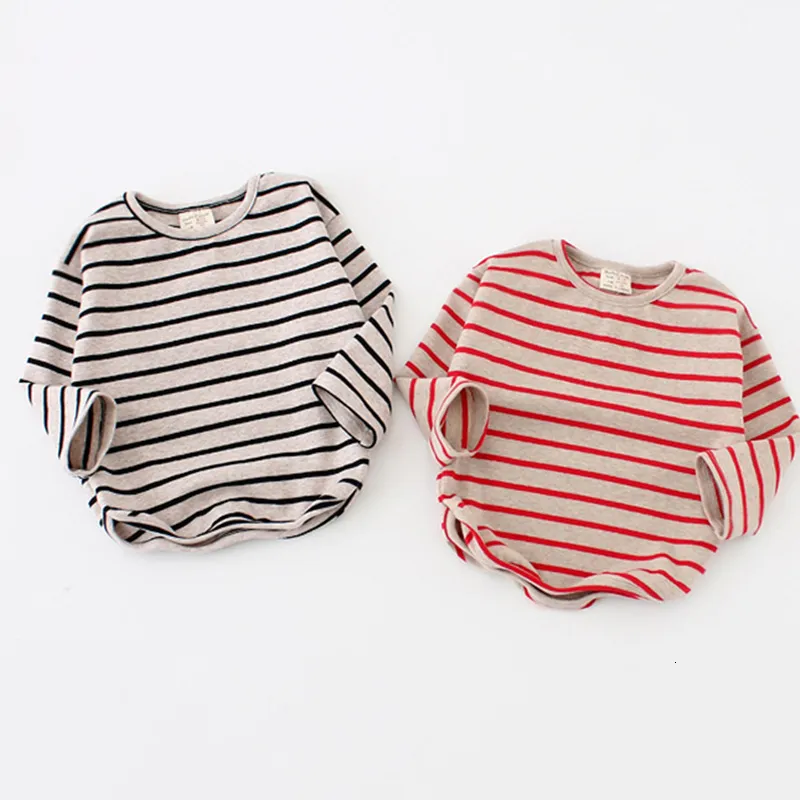 Tshirts Fashion Striped Print Kids Baby Girls Clothes Cotton Long Sleeve T Shirts for Children Autumn Spring Clothing 230601