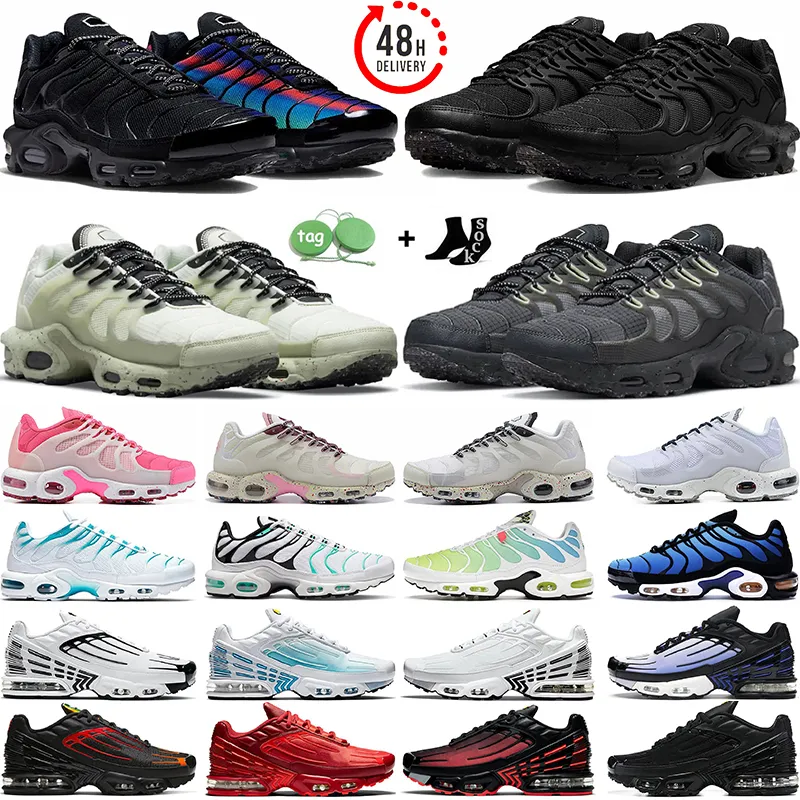 Terrascape 2023 Tn Plus 3 Chaussures de course hommes femmes Baskets Triple Noir Blanc Unity Hyper Sky Blue Fury Jade Barely Vol Sail Sea Glass formateurs tns