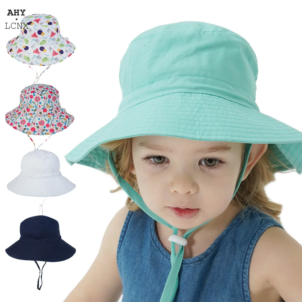 Caps Hats Summer Baby Sun Hat Boys Cap Children Panama unisex Beach Girls Bucket Cartoon Spädbarn UV Protection 230601