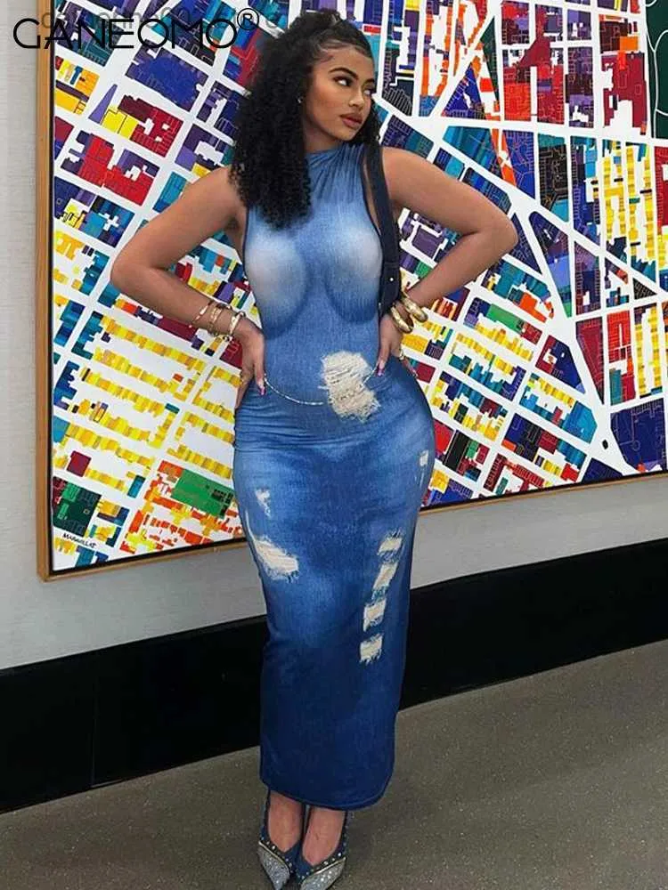 chinese dress ladies County Line Denim Maxi Dress – Blue Magnolia main image 1