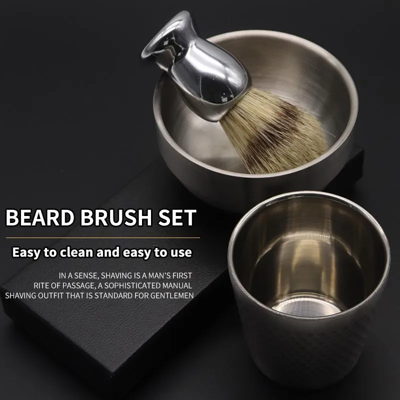 Blade Men Shaving Soap Bowl And Shaving Brush Set With Soft Hair Beard Cleaning Brush Tool Kits