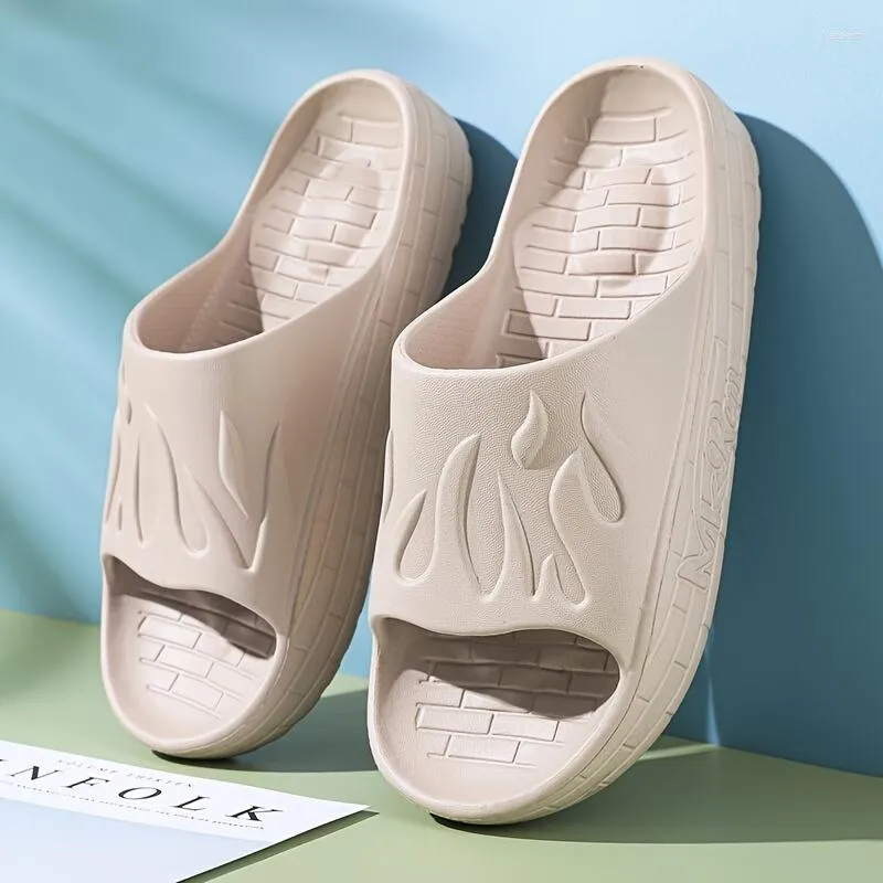 Sandálias Men's Flame Pattern Cloud Slides Chinelos Confortáveis Leves Sapatos Antiderrapantes Para Casa Interior Chuveiro Ao Ar Livre Banheiro