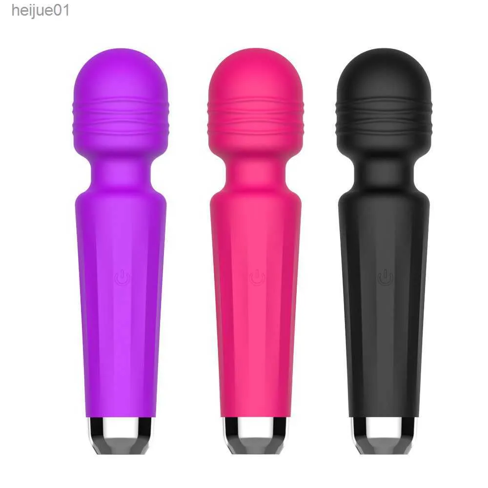 Sex Toy Massager 10 Hastigheter Dual Vabration AV Vibratorer Uppladdningsbar Magic Wand Body Neck Massage G-Spot Clitoris Vibrator Toys Adult Products L230518