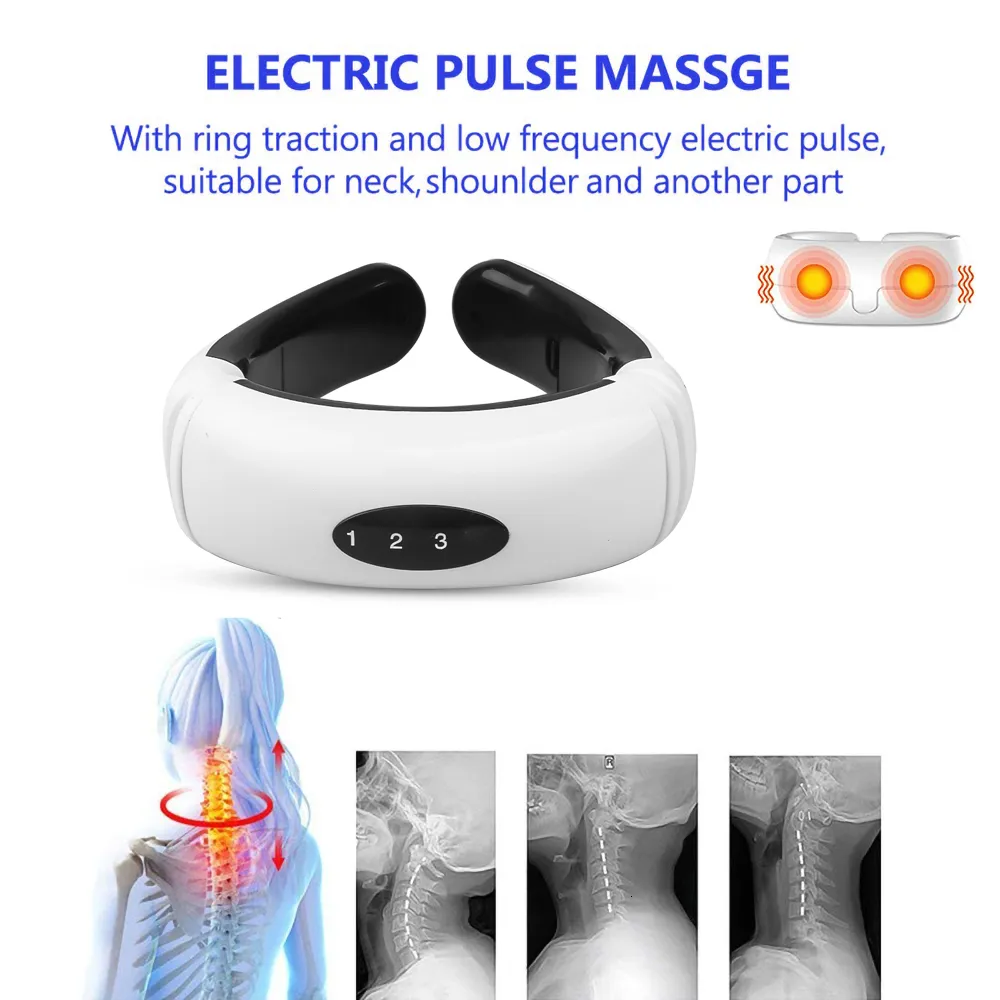 Masaje Cuello Almohadas Pulso eléctrico Masajeador de espalda Vértebra cervical inteligente Impulso Masaje Acupuntura Terapia magnética Alivio del dolor Herramientas 230602