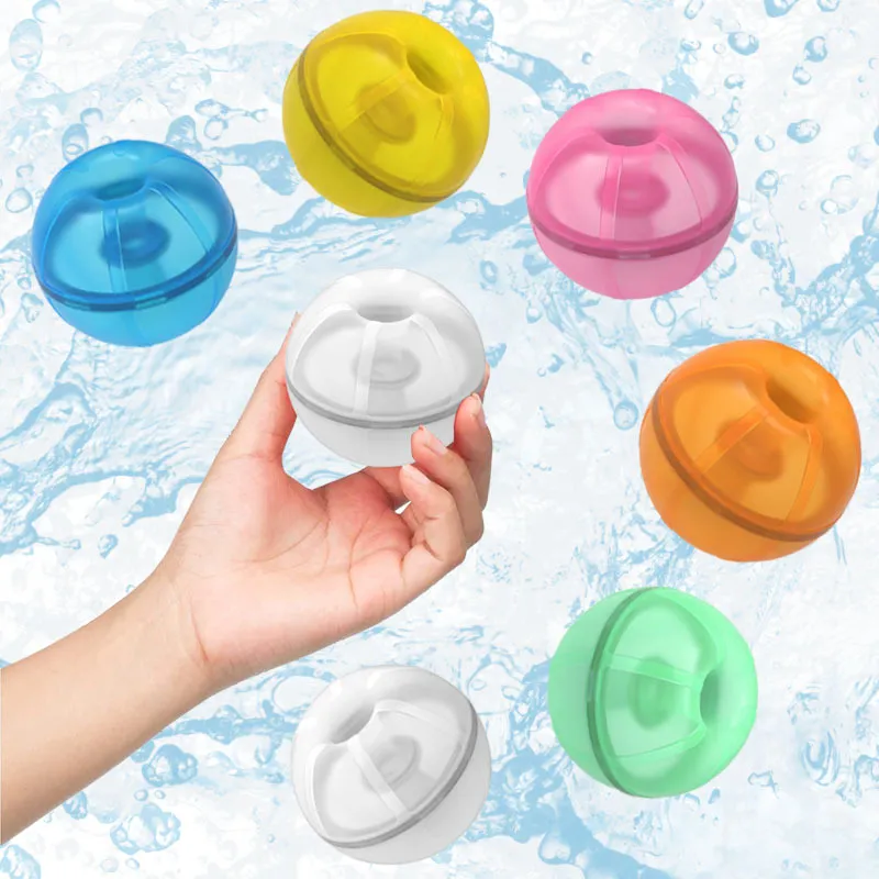 6 couleurs ballons d'eau réutilisables pour enfants, ilicone refillable eau  splash ball jouet d'été jouet d'eau jouet pour piscine, jeu de combat d'eau