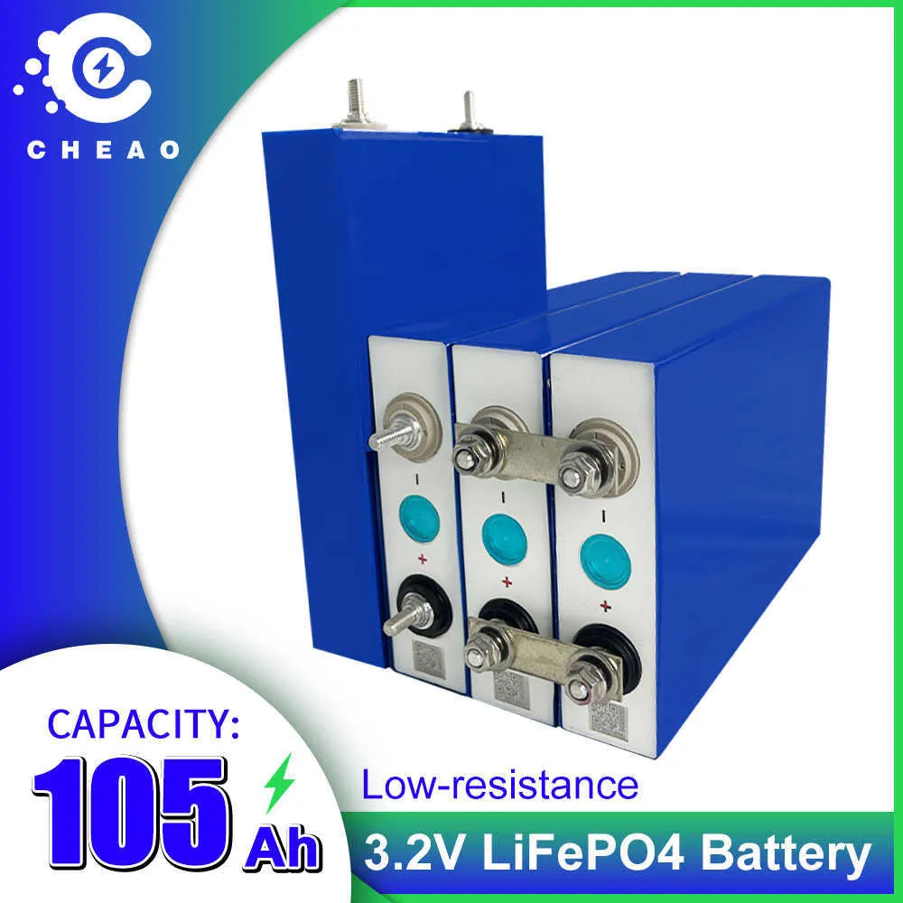 3.2V Lifepo4 Battery 105Ah 8PCS DIY Rechargeble Batteries Pack Lithium Iron Phosphate Battery 105Ah for RV Solar Storage System