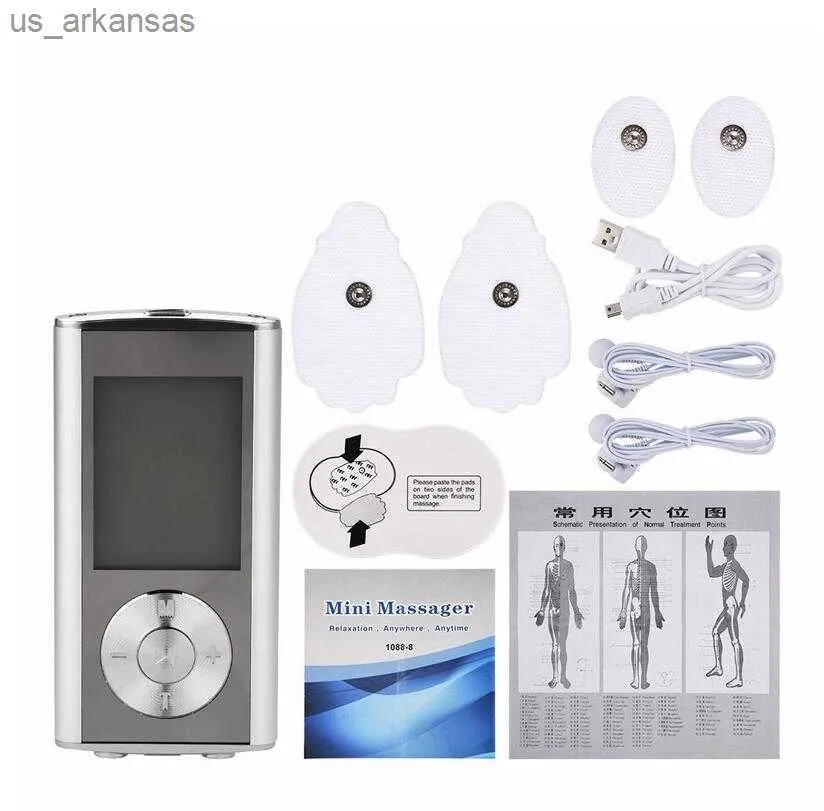 8 Mode TENS Unit Mini Digital Electronic Pulse Massager eletrotherapy Muscle Full Body Acupuncture Magnetic Therapy Tens Massage L230523