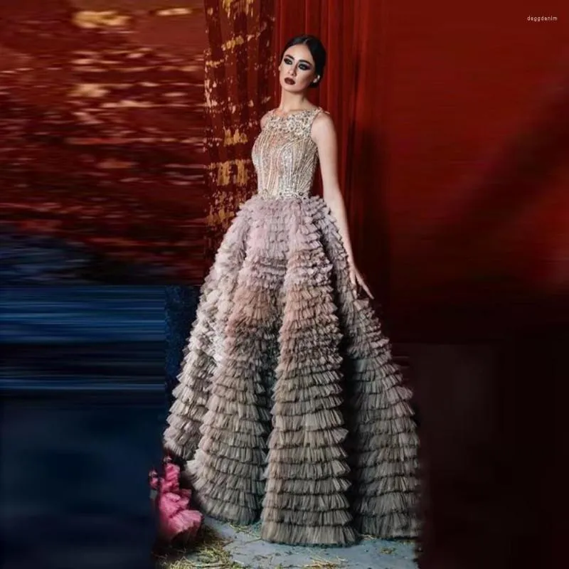 Sukienki imprezowe gradient tiul quinceanera warstwowa suknia balowa dodatkowa puszysta formalna sukienka wieczorowa suknie dla kobiet noszą luksus