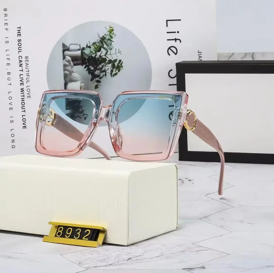 Óculos de sol de luxo, carta de designer, óculos de proteção para homens, armação de óculos para mulheres, óculos de sol de metal vintage com caixa 256B