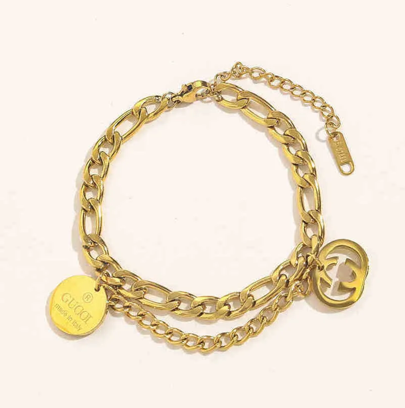 Designer smycken armband halsbands ring högkvalitativ tillbehör titan antik kvinnors rostfritt stål dubbelskikt kedja enkla franska armband