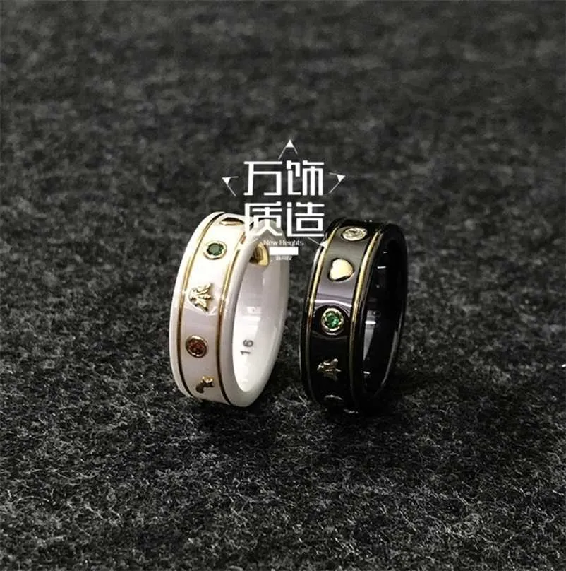 projektant biżuterii Naszyjnik Bransoletka Wysokiej jakości czarno-biały znak ceramiczny 18K Planet Pinet Pierścień