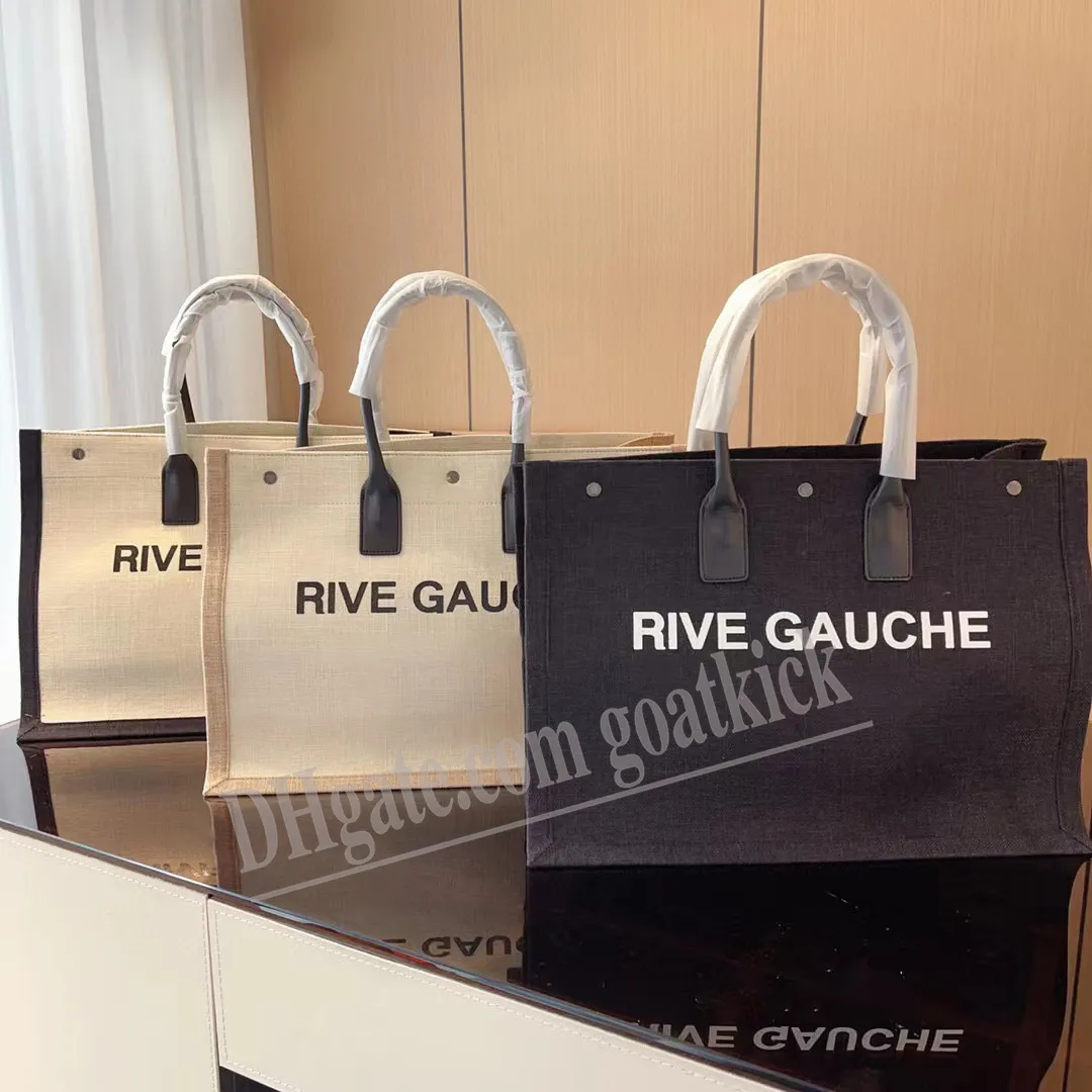 Rive Gauche Designer Handbags Rive Gauche Toteバッグ女性のための高品質のファッションリネン大きなビーチバッグ高級旅行バッグ