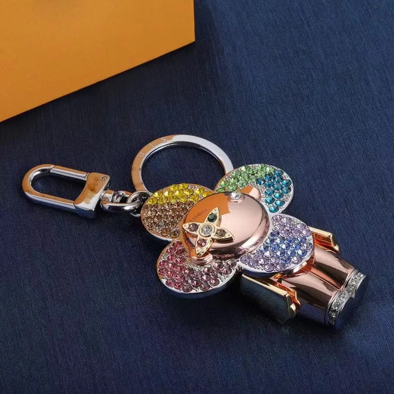 Exquisite Designer Love Bear Keychain With Colorful Diamond Letters