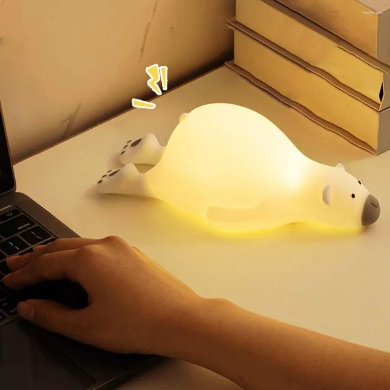 Veilleuses Bande Dessinée Écologique Lampe De Chevet En Silicone Luminosité Réglable Éclairage LED Décor À La Maison