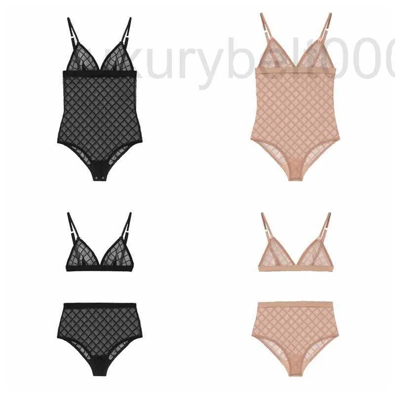 Bustiers Korsetten Ontwerper Brief Tule Lingerie Bodysuit Kant Geborduurd Vrouwen Ondergoed Vintage Bh Slip Set Dunne Ademende Bodysuits Sexy Door Maillots