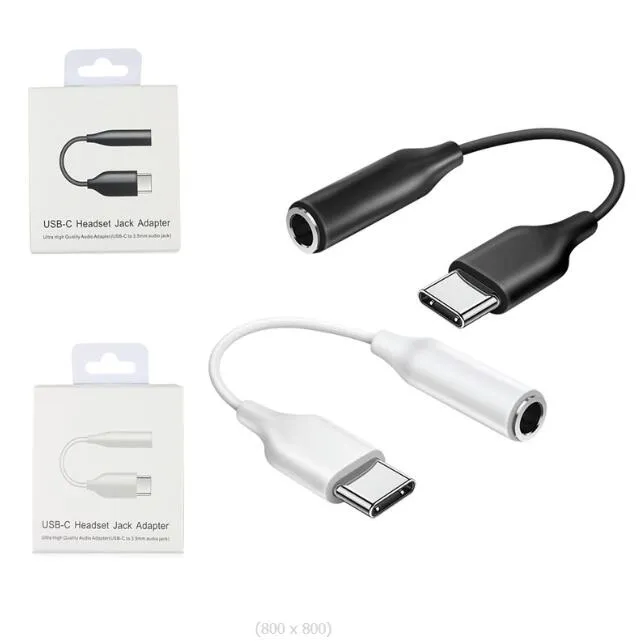 Type-C USB-C mâle à 3,5 mm Adaptateur AUX Câble pour écouteurs audio Jack femelle pour Samsung S23 S22 ultra Z Flip S10 S20 S21 note 10 20 plus avec emballage de vente au détail de puces