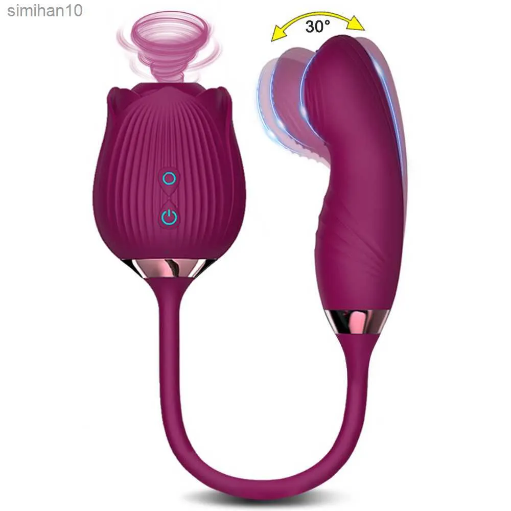 Poderoso Vibrador Rosa Adulto Brinquedo Sexual Feminino Clitóris Mamilo Sugador de Clitóris Estimulador de Vácuo G Spot Dildo para Mulheres Dedo Wiggle L230518