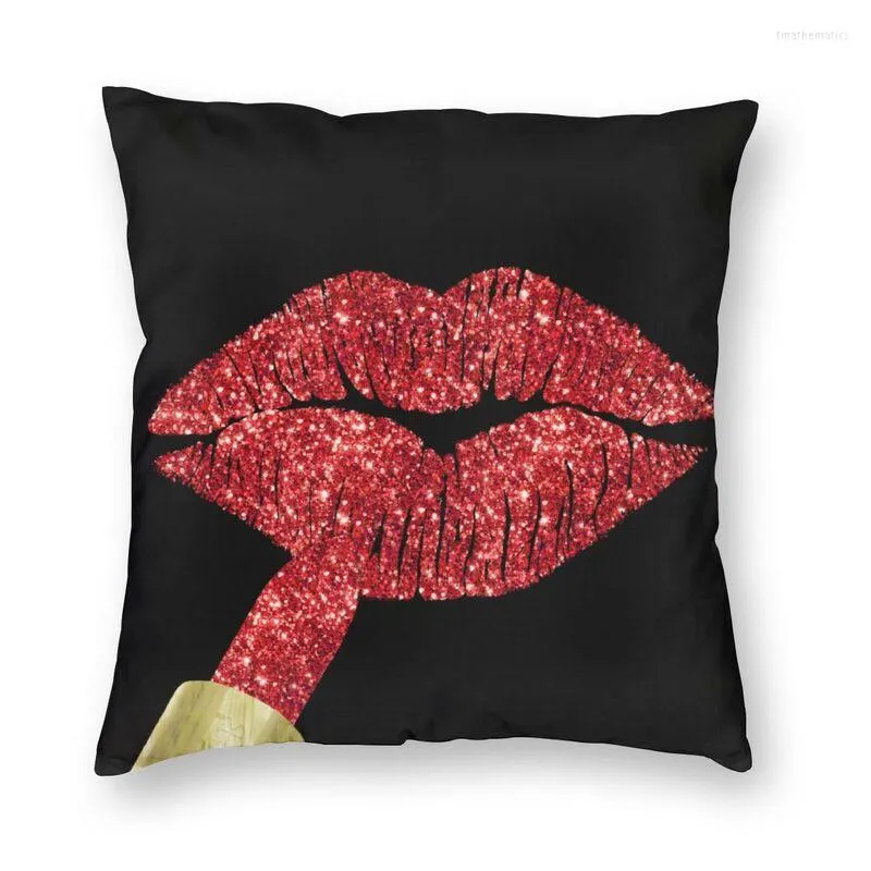 Pillow Lipstick On Pouty Lips Throw Case Home Decorative Sexy Lady Girl Art Cover 45x45cm Pillowcover For Living Room