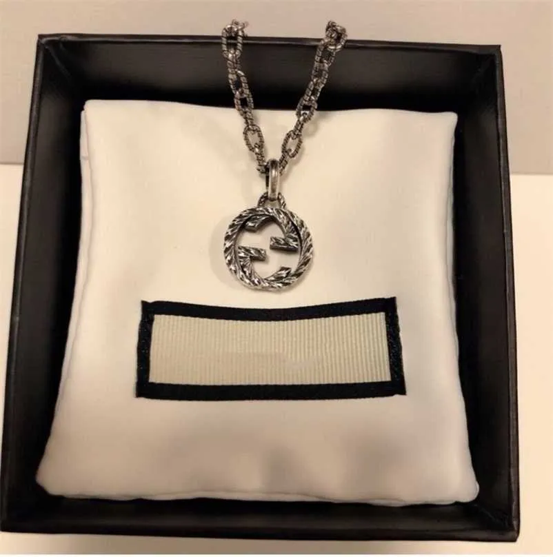 designer de joias pulseira colar anel de alta qualidade 925 esterlina clássico pingente oco esculpido corrente de clavícula