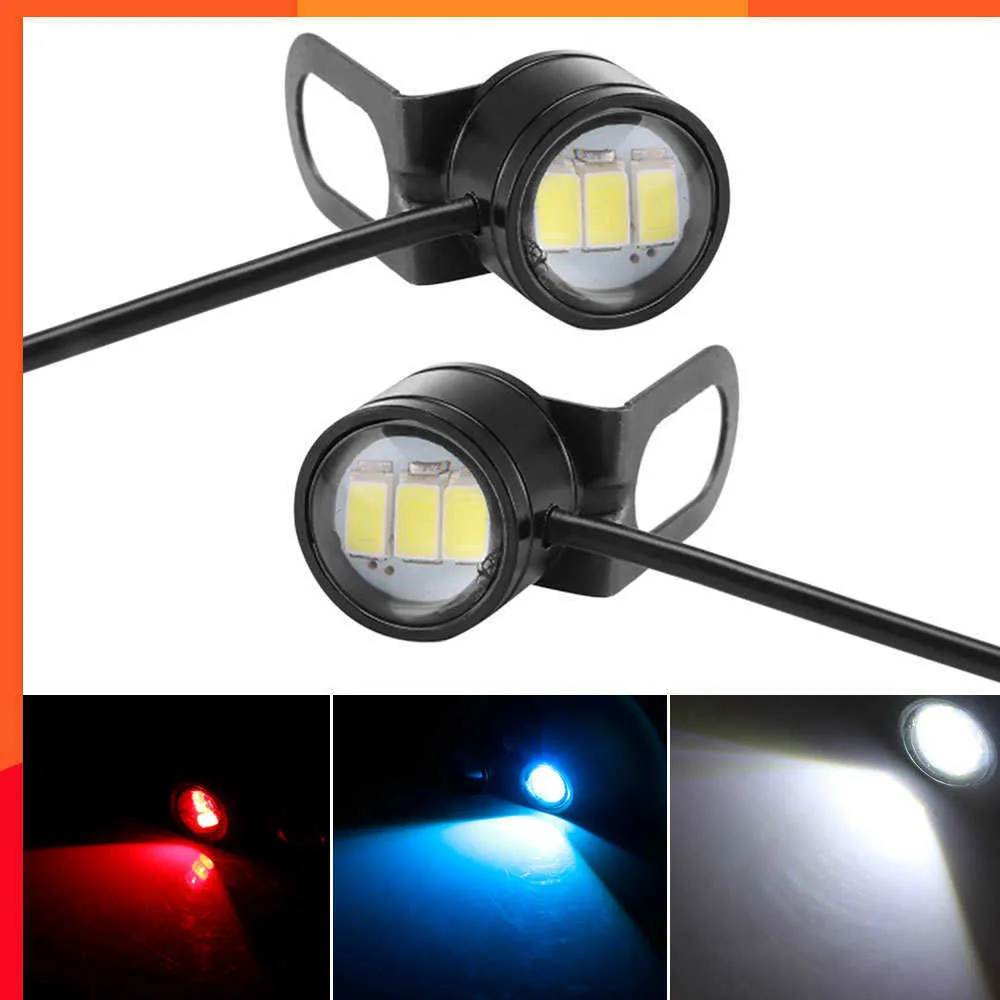 Nouveau 2 pièces Super lumineux conduite lumière oeil d'aigle LED marche arrière marche arrière moto antibrouillard phare feux diurnes