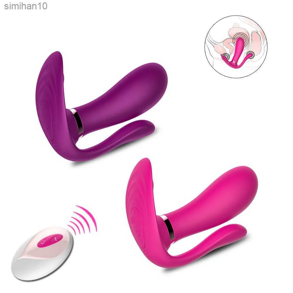 Vibratore del dildo della farfalla indossabile Giocattoli adulti del sesso per le donne Stimolatore del clitoride del punto G Mutandine del vibratore del telecomando senza fili L230518