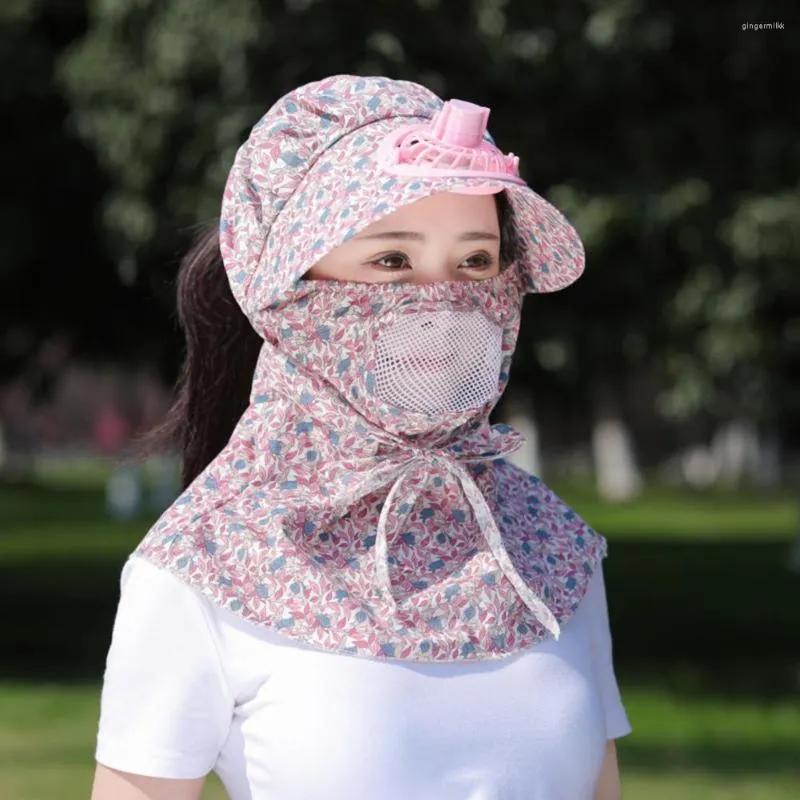 Lightweight Wide Brim Camping Misting Fan Cap For Cooling And Camping