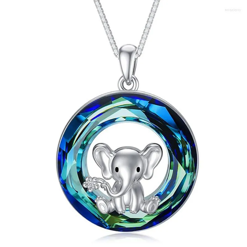 Pendentif colliers 2023 exquise mode ronde éléphant collier en alliage de Zinc bijoux femme anniversaire cadeau mariage