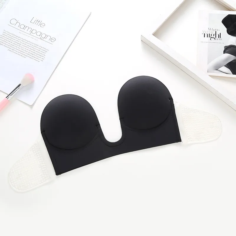 Strapless Bras Invisible Push Up Bra Silicone Brassiere Deep U Underwear  Dress Wedding Party Sticky Self Adhesive CL2346 From Allloves, $11.28
