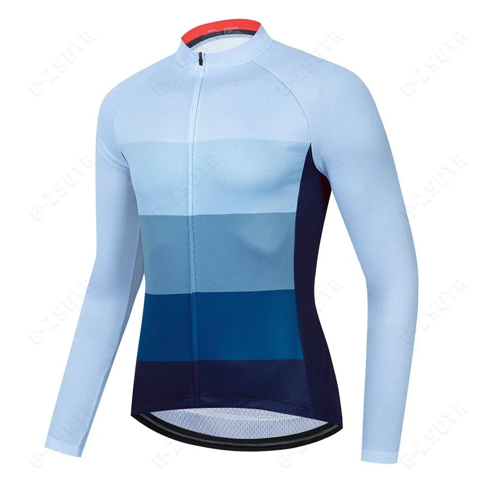 Camicie da ciclismo Top Uomo Ciclismo Maglia lunga Abbigliamento autunnale Maglia da ciclismo Maglia da bici bianca Maniche lunghe Abbigliamento da bicicletta da squadra Mallot Ciclismo Hombre 230601