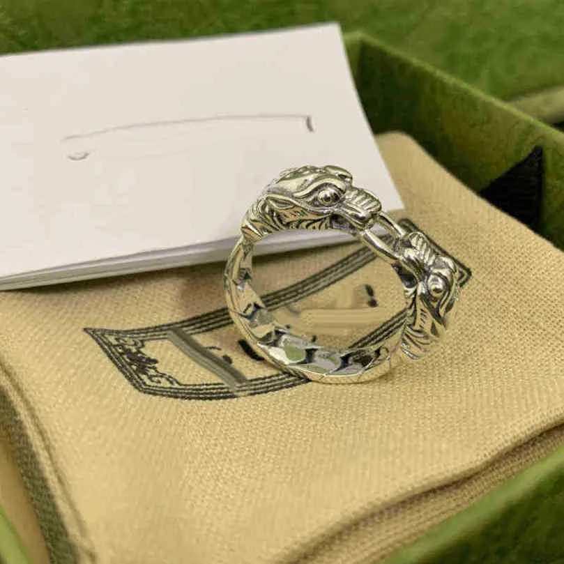 50% di sconto gioielli firmati bracciale collana anello Accessori anello personalità antica stile testa di serpente estate versatile