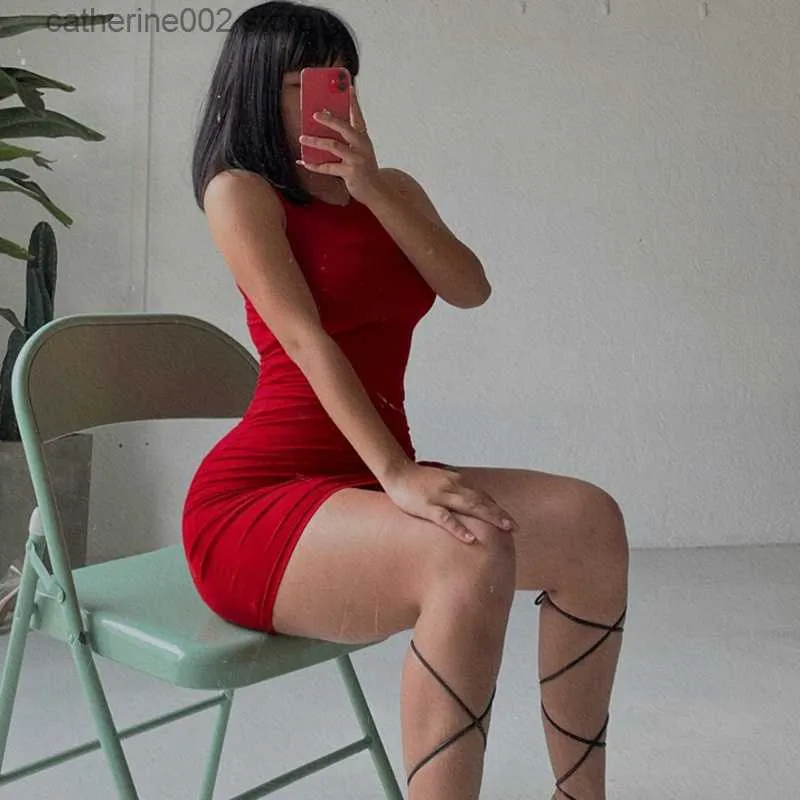 Party Dress Women Red Summer Sleeveless Mini Wool Blend Empire Silhouette  with Pocket from Dhgate Urban Sexy Dresses - price 7.83