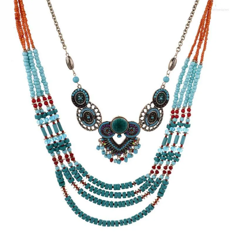 Bohemian Beaded Multi-layer Necklace Ethnic Decorative Jewellery_voghion.com