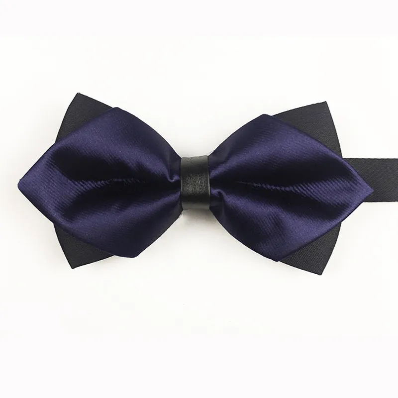 Men`s bow tie with sharp corners, groom and best man formal attire, high-end British wine, red and black bow tie wholesale