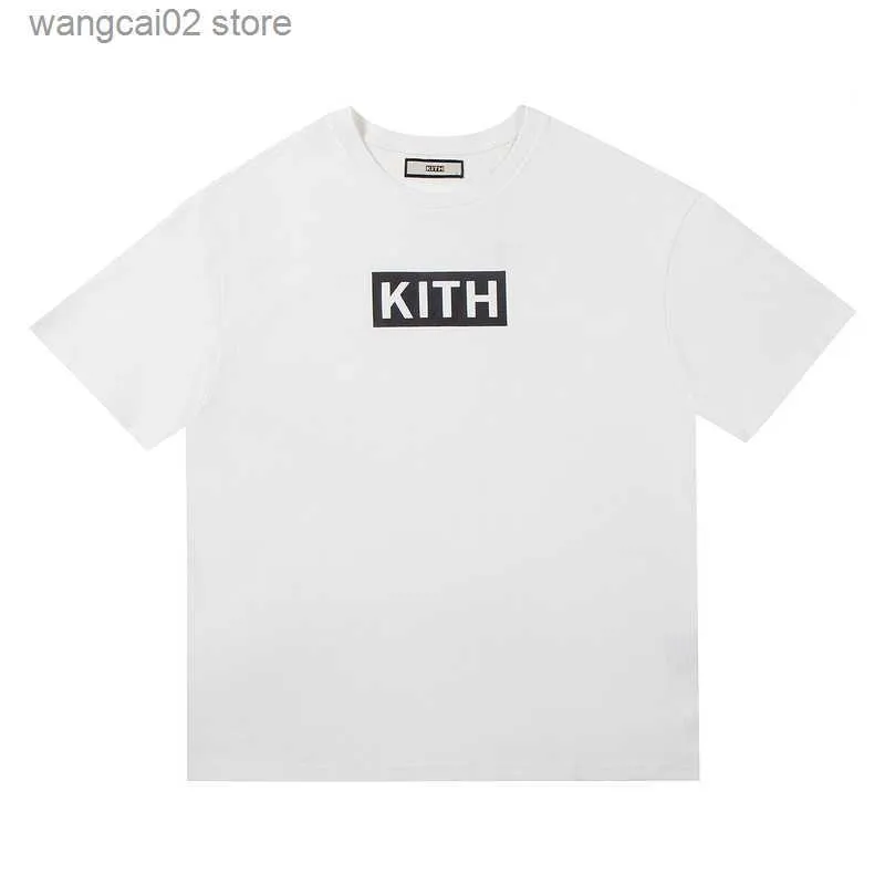 Herr t-shirts 2023 Bästa kvalitet 1 1 Kith Classic Box Printed Women Men T Shirts Tees Hiphop Skateboard Men Casual T Shirt T230602